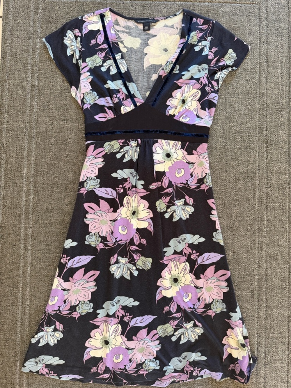 Banana Republic Navy Floral print dress